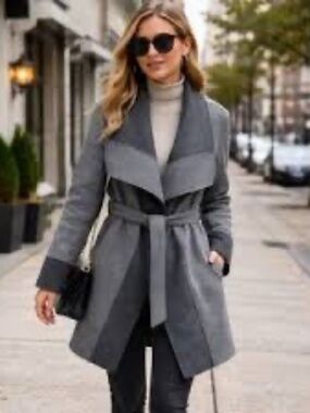 Diane Von Furstenberg XS Mackenzie Wool-Blend Wrap Coat